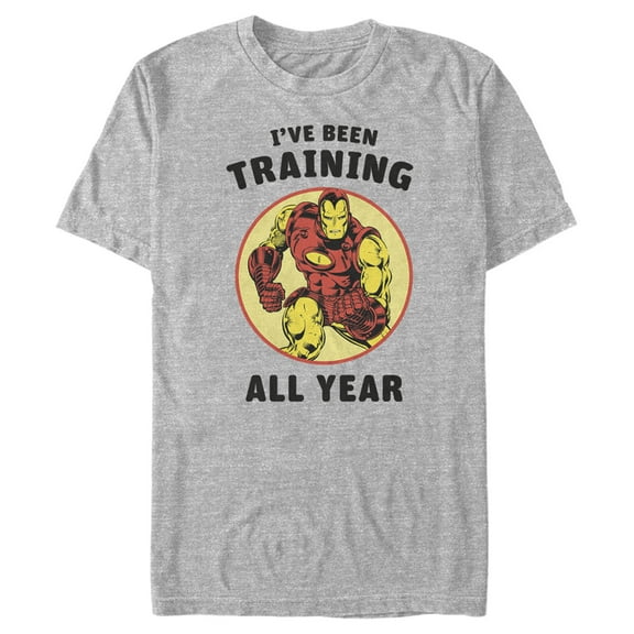 Men's Marvel Iron Man I've Been Training All Year Graphic Tee Athletic Heather X Large