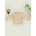 thumbnail image 3 of JYYYBF Infant Toddler Baby Boys Girls Sweatshirts Solid Color Crew Neck Long Sleeve Spring Autumn Winter Casual Pullovers Tops, 3 of 6