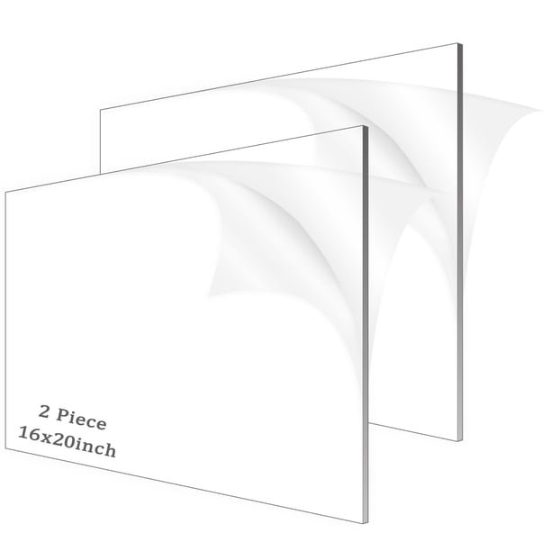 Láminas acrílicas ADTDA de plexiglás fundido transparente, 16 x 20 pulgadas, 3 mm (2)