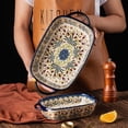 thumbnail image 3 of ONECCI Ceramic Rectangular Baking Dishes - 2pc Blue Casserole Set for Oven, Lasagna Pans, 3 of 7