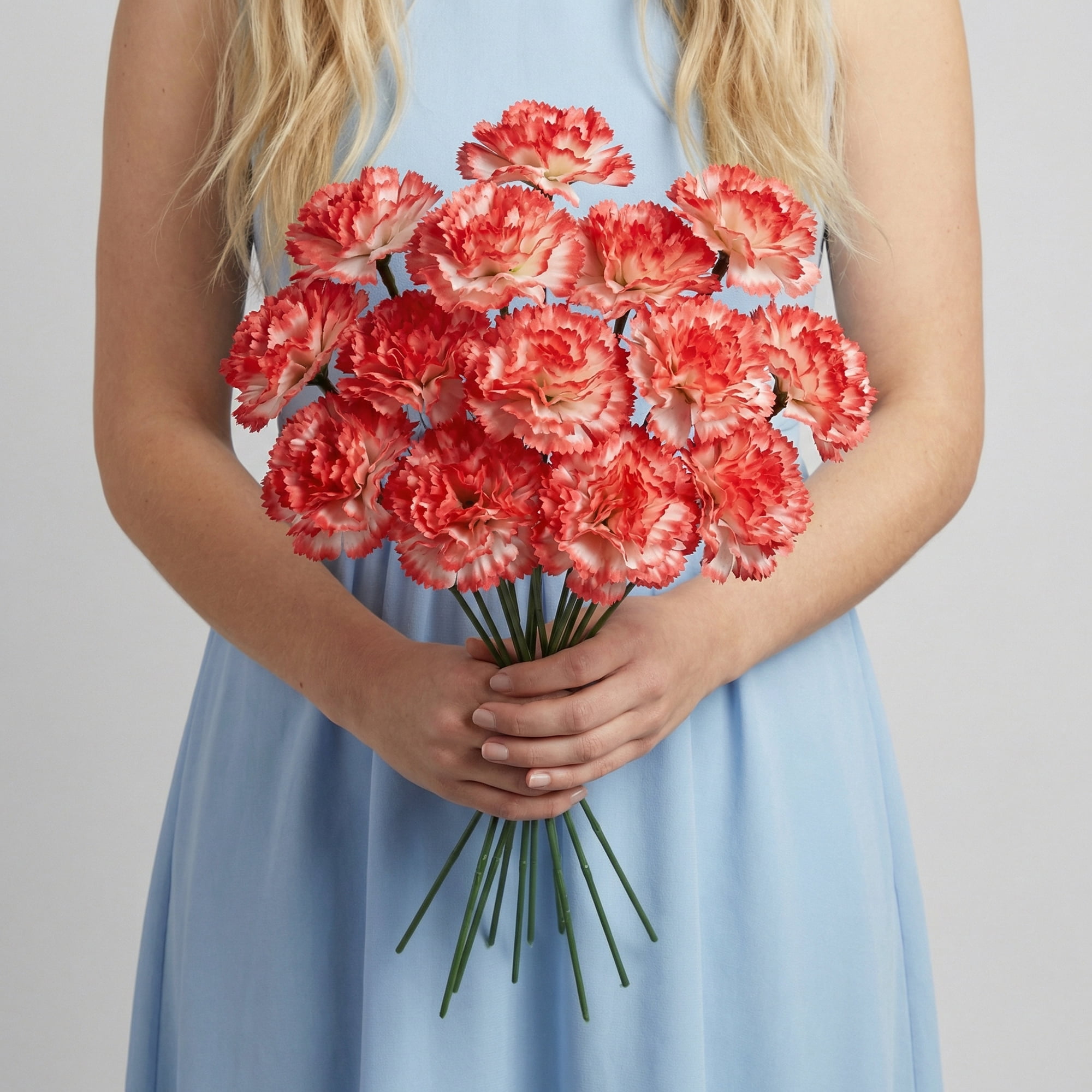 Unique Bargains Artificial Carnation Flowers with Detachable Heads Pink 5.9 in