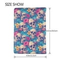 thumbnail image 3 of Pofeuu Skull blue leaf Print Travel Document Organizer Passport Holder Men Women for Family (6.5 in x 4.5 in),Wallet Holder Credit Card Clutch Bag Case, 3 of 5