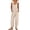 Khaki, variant on Women's Casual Loose Bib Jumpsuit Wide Leg Sleeveless Pocket Overall Romper