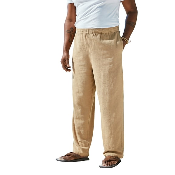 KingSize Men's Big & Tall Elastic Waist Gauze Cotton Pants