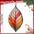 thumbnail image 3 of 1 Pc Autumn Fall Decor, Fall Foliage Acrylic Hanging Decor, Stained Glass Look Assorted Leaf Suncatcher Ornament, Windows Hanging, Seasonal Wreath & Door Accent for Indoor Household Display, 3 of 5