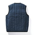 thumbnail image 4 of LpwkSSA Puffer Vest for Men Winter Blue Vest Outdoors Stand Collar Solid Drawstring Pocket Zipper Sleeveless Warm Jacket Waistcoat Blue S, 4 of 9