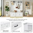 thumbnail image 4 of MAYEERTY 3-in-1 Hall Tree: Coat Rack, Lift Top Bench, 5 Hooks, 4 Drawers, White, 59"W x 74"H, 4 of 21