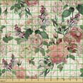 thumbnail image 2 of Ambesonne Springtime Fabric by the Yard Upholstery, Delicate Rose Leafy Art, 10 Yards, Pastel Pink Forest Green, 2 of 5