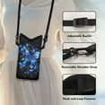 thumbnail image 5 of SEANATIVE Small Crossbody Cell Phone Purse for Women Men Waterproof Cellphone Bag Universal Phone Pouch with Adjustable Strap Compatible with Most Smartphones, Blue Butterfly Flower Black, 5 of 7