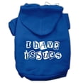 thumbnail image 1 of I Have Issues Screen Printed Dog Pet Hoodies Blue Size Lg (14), 1 of 1