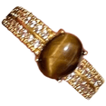 thumbnail image 2 of Anillo de oro con piedra ojo de tigre natural y banda ajustable para, 2 of 7