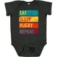 thumbnail image 3 of Inktastic Rugby Player Eat Sleep Rugby Repeat Boys or Girls Baby Bodysuit, 3 of 5