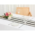 thumbnail image 5 of Unique Bargains 1 Pack Tassel Table Runner Cotton Linen Simple Table Flags Black White 12"x71", 5 of 5