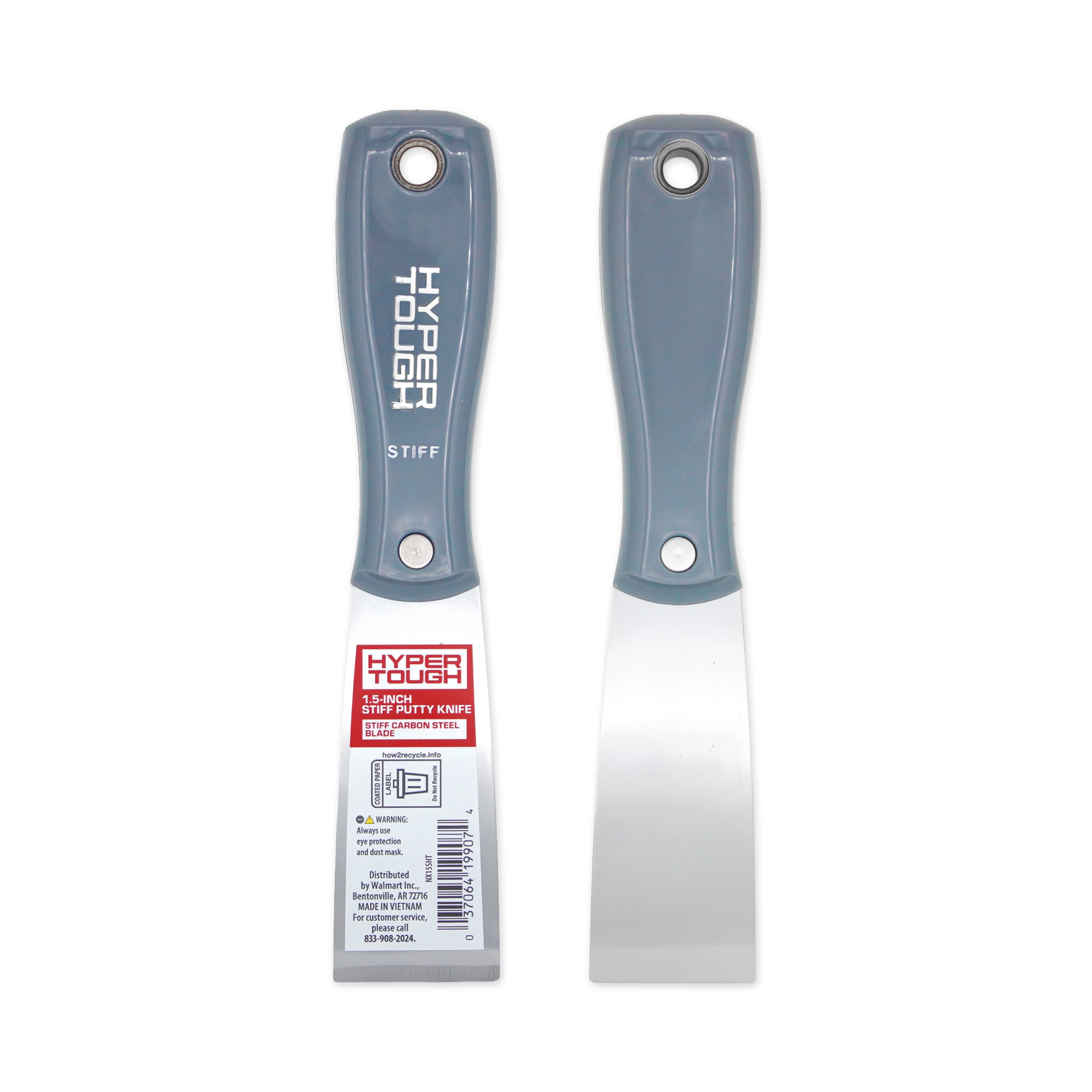 Hyper Tough 1.5-Inch Stiff Putty Knife with Ergonomic Handle