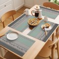 thumbnail image 5 of Turquoise Floral Placemats Set of 4 Modern Farmhouse Leaves Gray Striped Place Mats Indoor Wipeable Table Mats Washable Cloth Dining Table Placemats for Kitchen Holiday Party Home Decor 13x19 Inch, 5 of 9