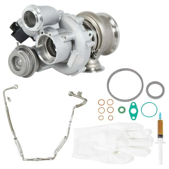Turbo Turbocharger w/ Gaskets & Oil Line For BMW X5 X6 V8 550i 650i 750i & 750Li - BuyAutoParts