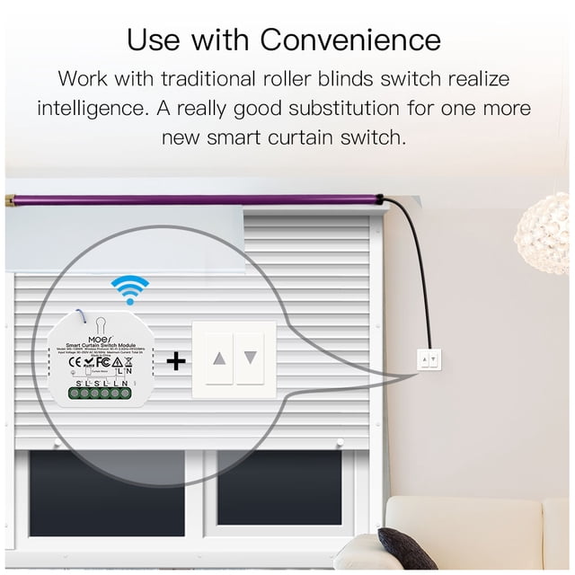 stanreset Module d'Interrupteur de Rideau Intelligent Wi-Fi Moteur de Volet Roulant pour Stores Enrouleurs Smart Life 1#