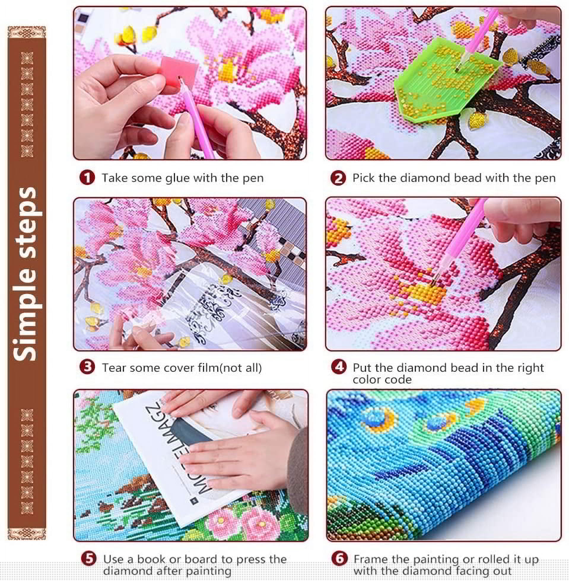 thumbnail image 5 of HsdsBebe 5D Diamond Painting Beach Art for Adult,Sunset on Sea DIY Full Round 5D Diamond Drill Kit,Gem Art Craft Home Decor,Wall Painting Kit 16x12 inch, 5 of 7