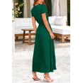 thumbnail image 2 of Vestido largo PRETTYGARDEN para mujer, verano, cuello en V, volantes, verde oscuro, 2 of 9