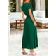 thumbnail image 2 of Vestido largo PRETTYGARDEN para mujer, verano, cuello en V, volantes, verde oscuro, 2 of 9