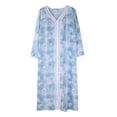 thumbnail image 3 of WBQ Womens Long Nightgowns V-Neck Nightdress Soft Print Nightdress Long Sleeve Nightshirt Full Length House Dress, 3 of 8