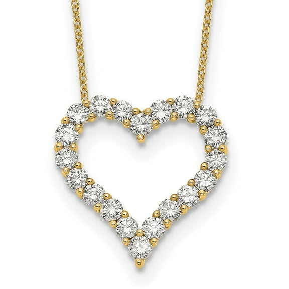 Auriga Fine Jewelry 14K Yellow Gold 2.9 mm Lab Grown Diamond Open Heart Necklace 18" for Women