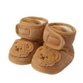 thumbnail image 5 of Povozer Baby Boys Girls Warm Cozy Cotton Winter Booties Fleece First Walker Winter Warm Crib Shoes(Coffee,6-18 Months), 5 of 6