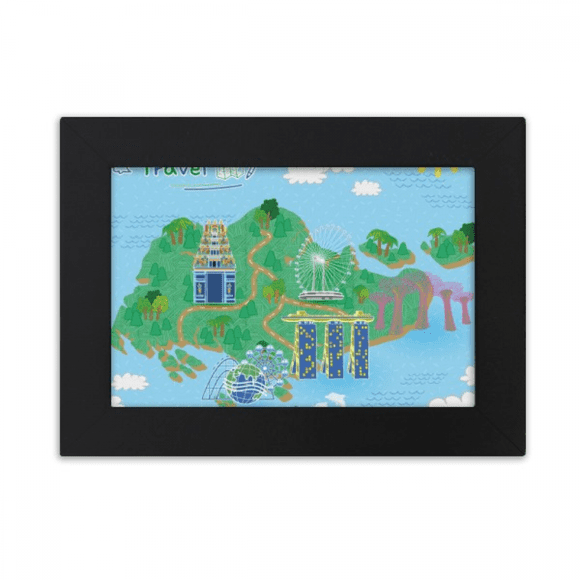 Singapore Travel Map Desktop Photo Frame Ornaments Picture Art Painting