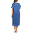 thumbnail image 4 of Avidlove Women Snap Front Dusters Housecoat Cotton Long Nightgown Short Sleeve House Robe Dress with Pockets, 4 of 5