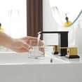 thumbnail image 4 of 8 in. Waterfall Widespread 2-Handle 3 Holes Bathroom Faucet With Metal Drain in Spot Resist Black Gold, 4 of 11
