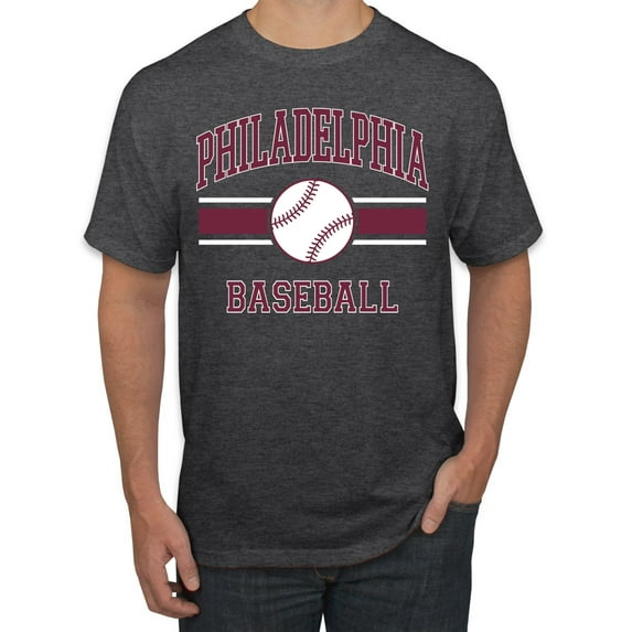 Wild Bobby City of Philadelphia Baseball Fantasy Fan Sports Men's T-Shirt, Heather Black, X-Large