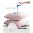 thumbnail image 4 of Pack of 2 Outdoor Pillow Covers, Luxurious Pink and White Stripes Geometric Modern Art Waterproof Square Throw Pillowcase Cushion Decorative Pillow Covers for Couch Patio Tent, 16x16 in, 4 of 6