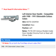 thumbnail image 2 of Left Interior Door Handle - Compatible with 1988 - 1991 Oldsmobile Cutlass Calais 1989 1990, 2 of 2