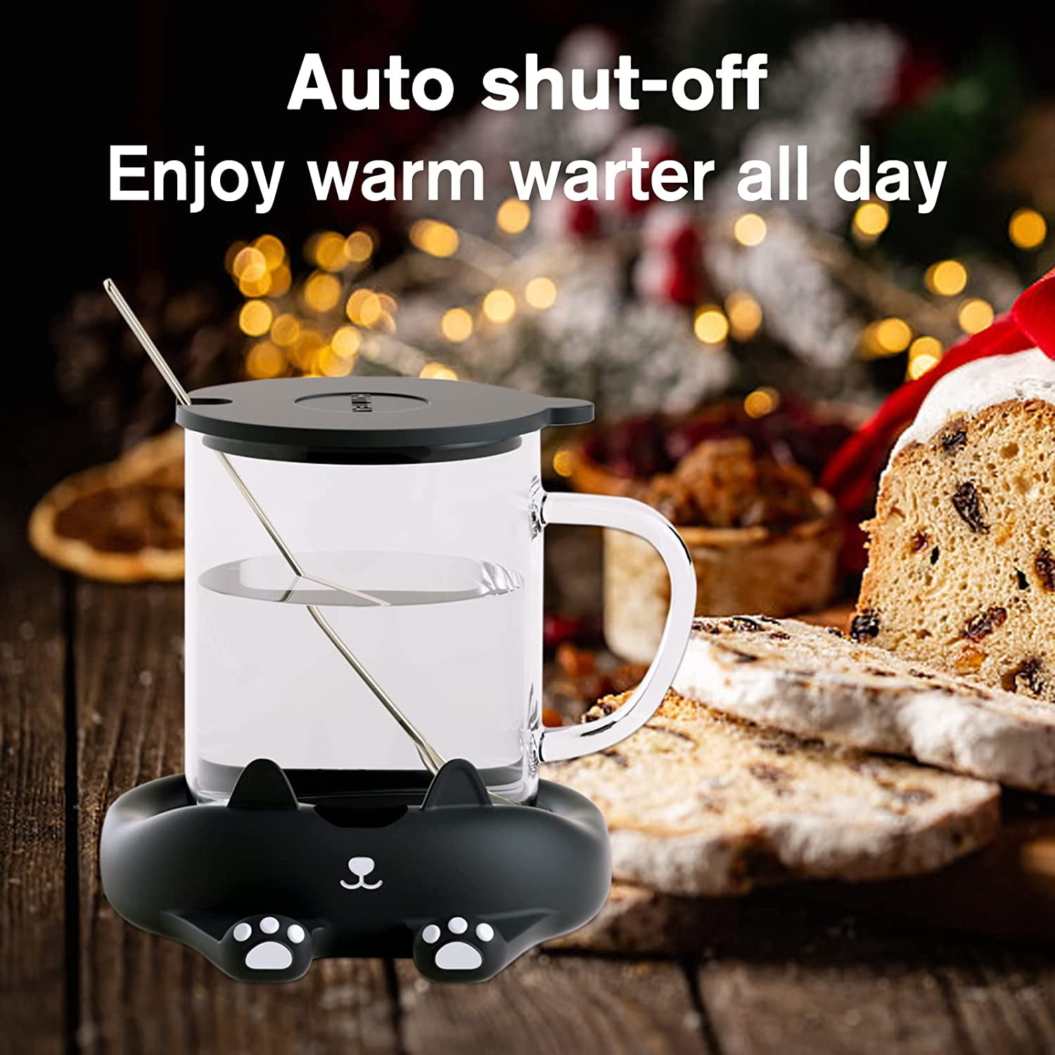 Coffee Mug Warmer, 50W Coffee Cup Warmer with 3 Temperature Settings  (105℉-180℉) and 4 Hours Auto Shutt-Off Function for Office Home Desk  Use,Electric