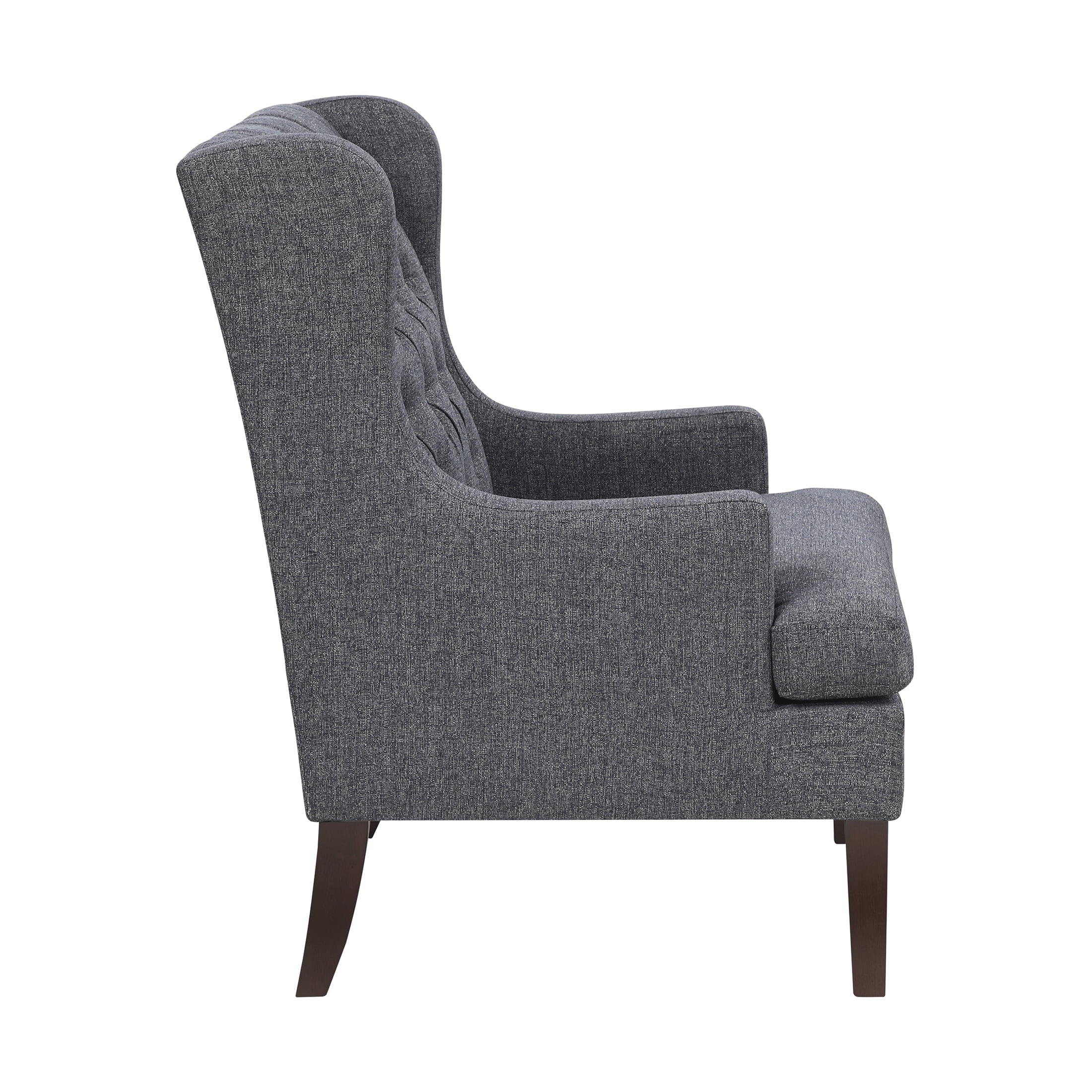 OakvillePark Velloria Textured Fabric Tufted Back Accent Chair, Charcoal