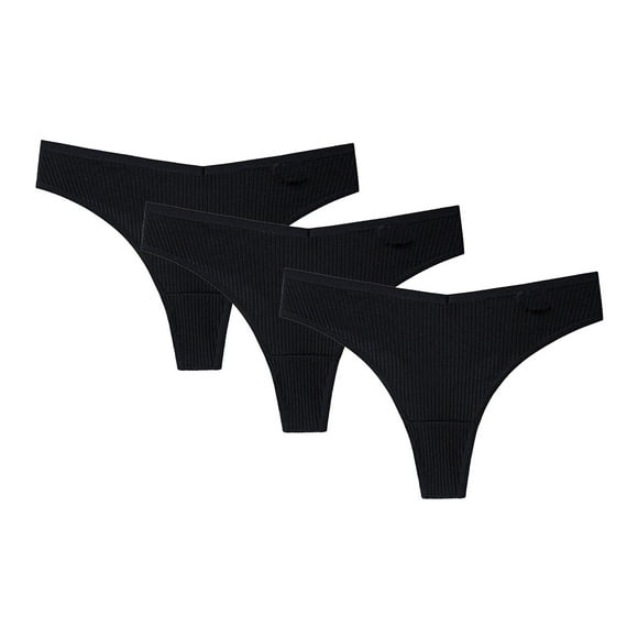 3PCS Womens Thong G-String Cotton Thongs Womens Panties Sexy V Waist Female Underpants Pantys Lingerie