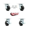 thumbnail image 2 of 4 Inch Phenolic Caster Set with Ball Bearings 2 Swivel Lock 2 Brake SCC, 2 of 2