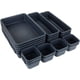 thumbnail image 1 of Organizador de cajones de oficina de 24 piezas, organizador de cajones de cocina de plástico, almacenamiento de maquillaje con bandejas de almacenamiento de 3 tamaños para maquillaje, cocina, baño, 1 of 5