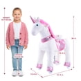 thumbnail image 4 of WondeRides Ride on Pink Unicorn Horse Toy Riding Horse Pony Walking Rocking Plush Animal as Birthday Gifts for Children for 4-9 Years Old, 4 of 9