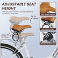 thumbnail image 6 of Classic Women Commute Bike with Basket, 26" Shimano 7 Speeds Adult Cruiser Bicycle for Ladies - Hi-Ten Steel Frame - Ideal for Urban Commuting and Beach Rides, 6 of 10