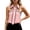 Pink, variant on Unconventional Sleeveless Blouson Top For – Irregular Cut Shirt Collar Tee Bodice Modern Minimalist Design Lightweight Everyday Top Loose Casual Tee Women