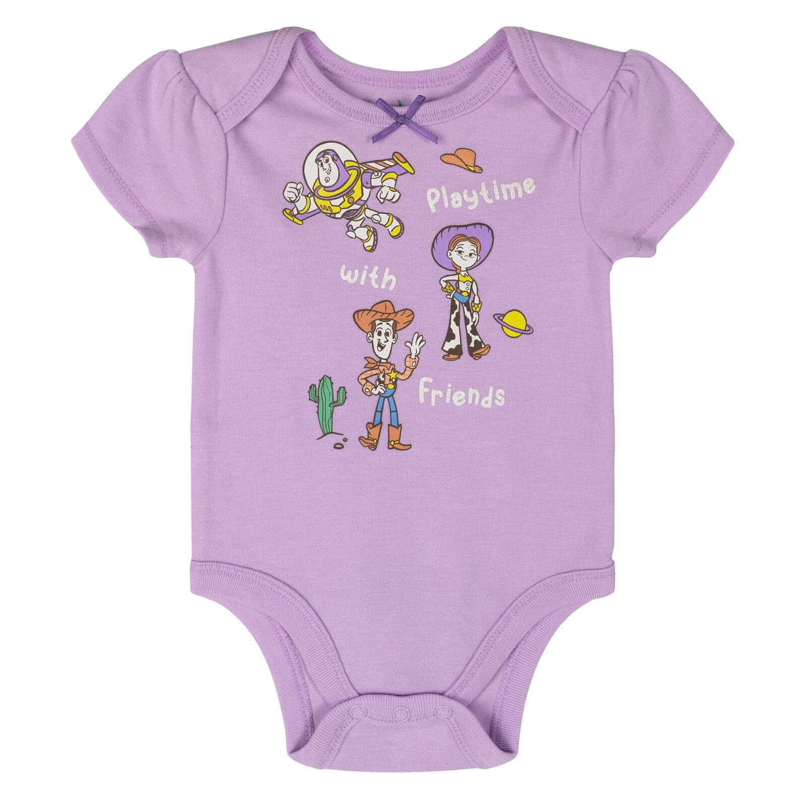 Disney Toy Story Baby Girls' 3-Pack Short Sleeve Bodysuits Pink Purple