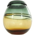 thumbnail image 6 of DecMode 9" Handmade Ombre Green Glass Vase with Yellow Base, 6 of 9