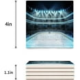 thumbnail image 3 of FMSHPON Hockey Photo of a Sports Arena Full of People Fans Audience Tournament Championship Match, Dark Blue Set of 4 Coaster Drinks, Absorbent Ceramic Stone Coasters Cup Mat Cork Base, 3 of 4