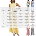 thumbnail image 4 of Women's 2-Piece Outfit Sleeveless Round Neck Peplum Tank Top Elastic Waist Wide Leg Pants Set Fashion Plaid Ruffled Hem Lounge Set Breathable Loose Solid Color Summer Sets for Women L, 4 of 8