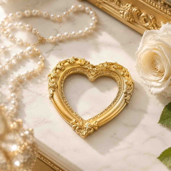 Vintage Gold Mini Picture Frame, Resin Ornate Tabletop Photo Frame European Style Shelf Decor, 4.1 X 4.1 In, For Home Desk Mantel Photo Display