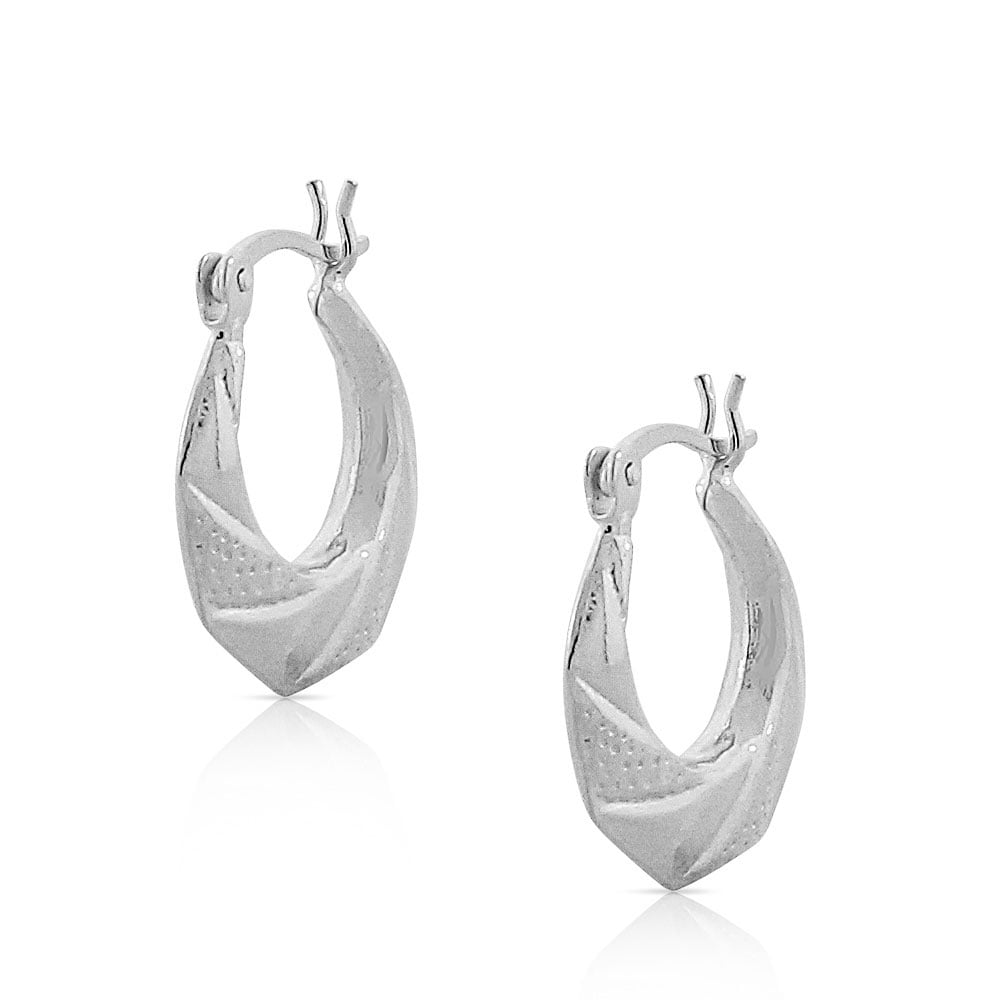 925 Sterling Silver Oval Hoop Earrings, 0.70"