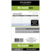 AT-A-GLANCE 2025 Monthly Planner Refill Loose-Leaf Portable Size 3 34 x 6 34 -