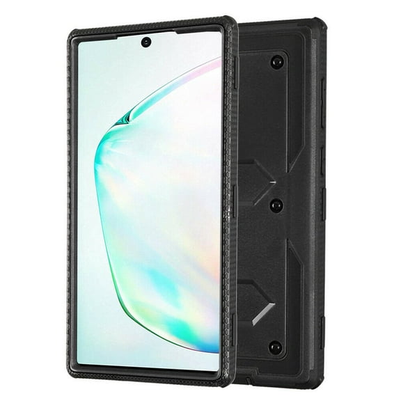 SOATUTO For Samsung Galaxy Note 10 Phone Case , Heavy-Duty Shock-Resistant Rugged Hybrid case with Rotating Belt Clip and Bracket for Samsung Galaxy Note 10 - Black
