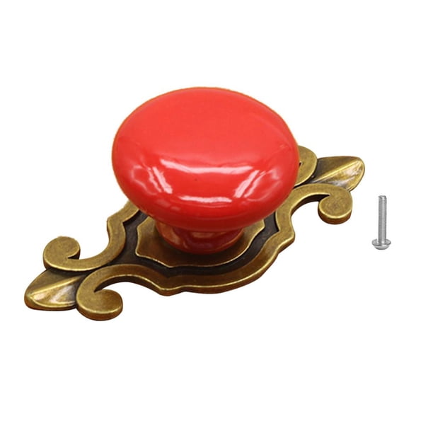 Manija De Cajones De Un Orificio, Perillas Para Joyero Manija De De Preparación, Perillas De Cajón Decorativas Coloridas, 74x27 Mm rojo